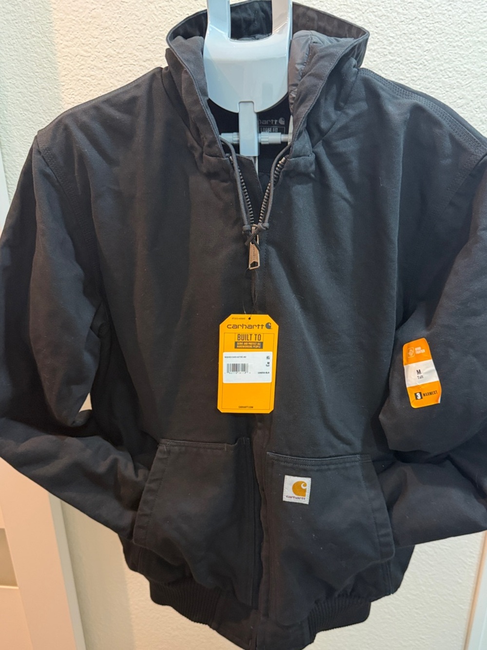 Carhartt Black Hooded Work-Style Jacket - Picture 3 of 7